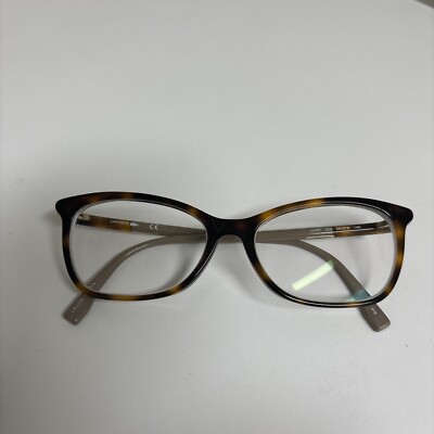Lacoste Eyeglasses L2791 214 Brown Tortoise/Tan Semi Cat Eye Frame. NEW IN CASE