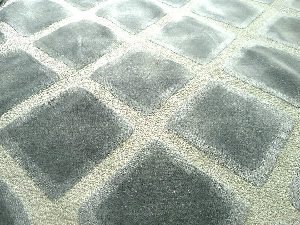 Plush Pale Gray Cut Velvet Cream Boucle Ground Soft Designer High-End 3 Yds HALO - Image 2 of 4