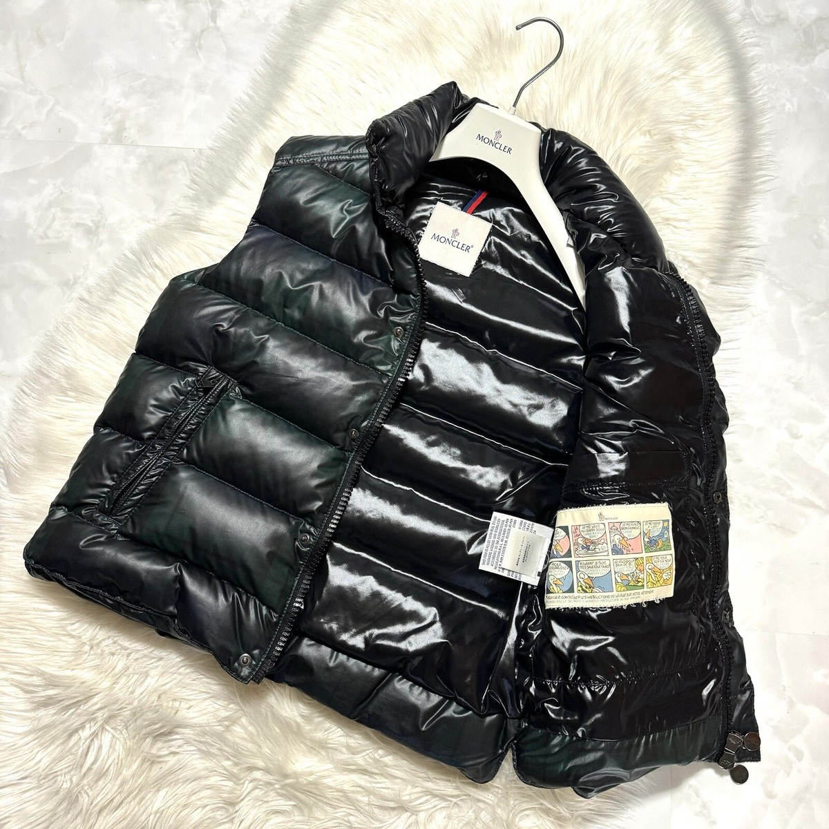 Genuine Moncler CORBIER Checkered Down Vest Dark Green 1 Genuine Moncler CORBIER Checkered Down Vest Dark Green 1
