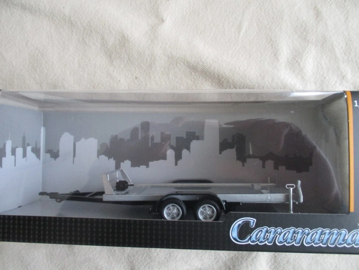 REMORQUE PLATEAU PORTE AUTO double essieu 1/43 Tow car trailer