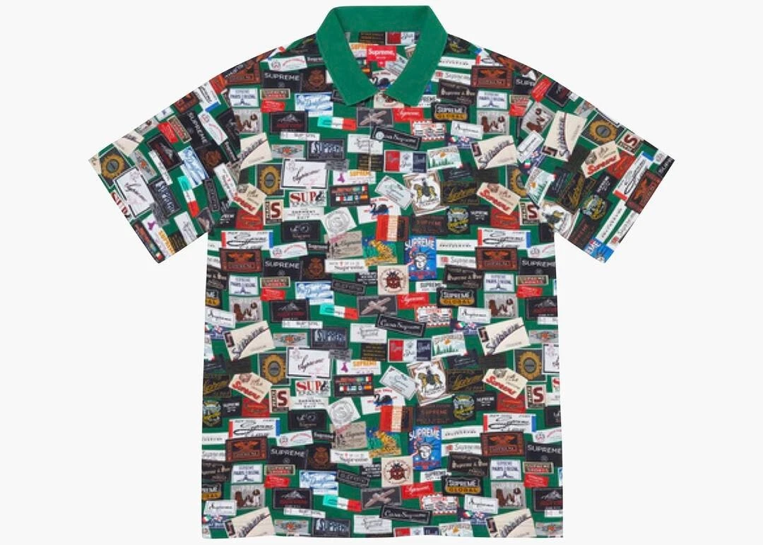 Polo à manches courtes Supreme Labels Pique taille : L