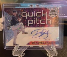 2021 PANINI MOSAIC Braxton Garrett Quick Pitch ROOKIE Auto AUTOGRAPH MARLINS RC