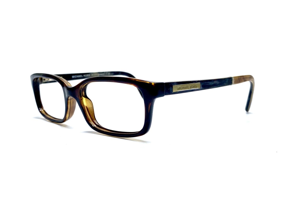 Michael Kors Brown Rectangular Glasses Tortoise Temple  display picture 2
