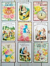 9 Alice In Wonderland Handmade Pocket Letter Cards Scrapbooks Journals Crafts