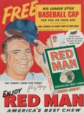 Red Man Chewing Tobacco w/ Johnny Mize NEW METAL SIGN: 12 x 16" & Free Ship.