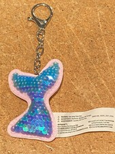 Amscan Sequins Mermaid Fin Pink Outline Keychain NEW DTC