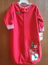 NWT Size 0-9M Carter's Red Fleece Christmas baby sleep bag sack Santa's Favorite