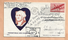 WORLD WAR II MILITARY MAIL APO 958 1945 INDOMITABLE & COURAGEOUS CENSORD