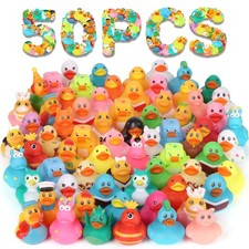 50 Pack Rubber Ducks for Kids Bath Toys and Jeep Ducks for Ducking, Rubber Du...