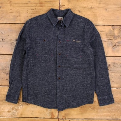 Dickies Workwear Button Shirt S Herren Baumwolle Work Utility Chore Heavy Duty Blau