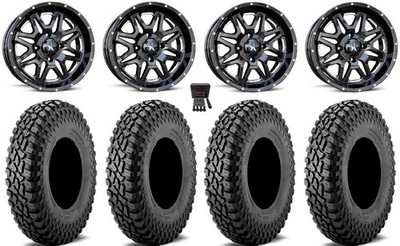 MSA Vibe 14'' Wheels Black 28'' Incursion A/T Tires Polaris Sportsman