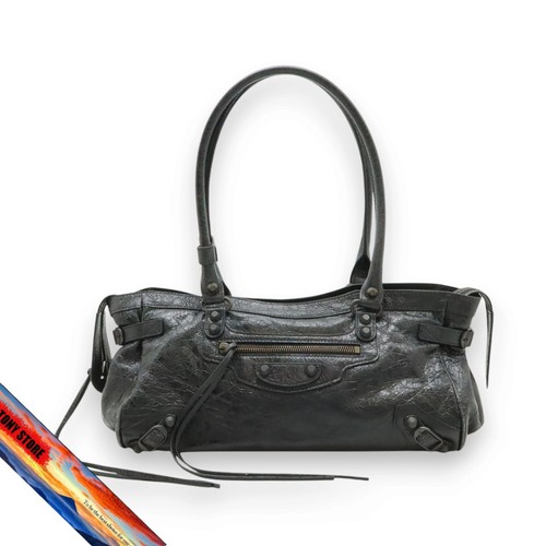 Balenciaga City East West Tote Bag Leather Black Shoulder