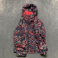 Columbia Fleece Bugaboo II Interchange Jacket Girls XS Navy Nocturnal Blot Dot