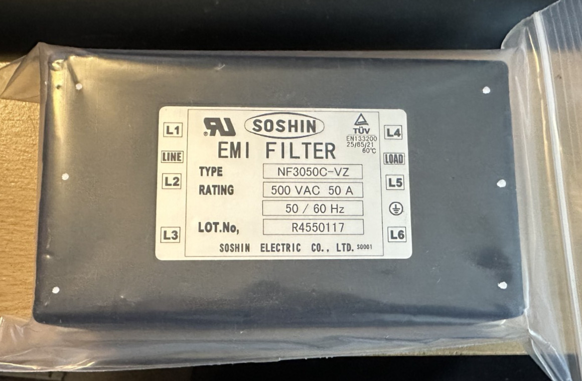 NEW Soshin EMI Filter NF3050C-VZ - LOT# R4550117 UNUSED