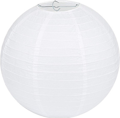 Lampenschirm Rund Weiß Papier Laterne Classic Bamboo Style Gerippter Lampenschir