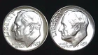1957  1958-P  10C Roosevelt Dime (2  Coins) BU 90% Silver 26ctt0111-6