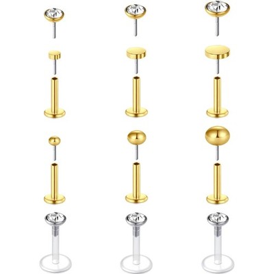 Hochwertiger 16G Acryl Chirurgenstahl Lippenpiercing Stud Ohrstecker