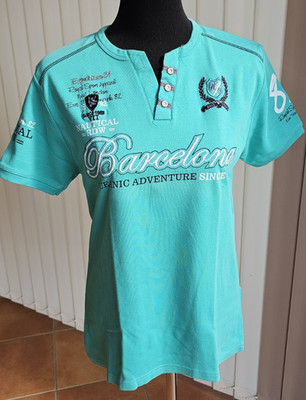schönes türkisgrünes Herren T-Shirt Gr. M von Redway mit Barcelona Aufschrift