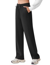 Wide Leg Sweatpants Women High Waisted Baggy Casual Workout Pants Soft Drawst...