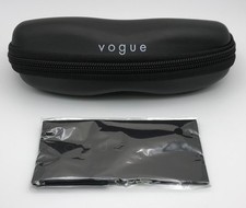 New Authentic Vogue Medium Black Semi-Hard Zipper Eyeglass/Sunglass Case