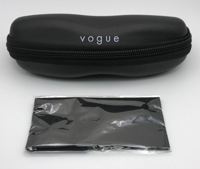 New Authentic Vogue Medium Black Semi-Hard Zipper Eyeglass/Sunglass Case