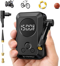 Mini Electric Bike Pump, 10.34 BAR Portable Bicycle Air Pump with Presta and Sch