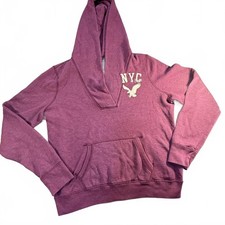 Vintage American Eagle NYC Pullover Hoodie Purple Sweatshirt