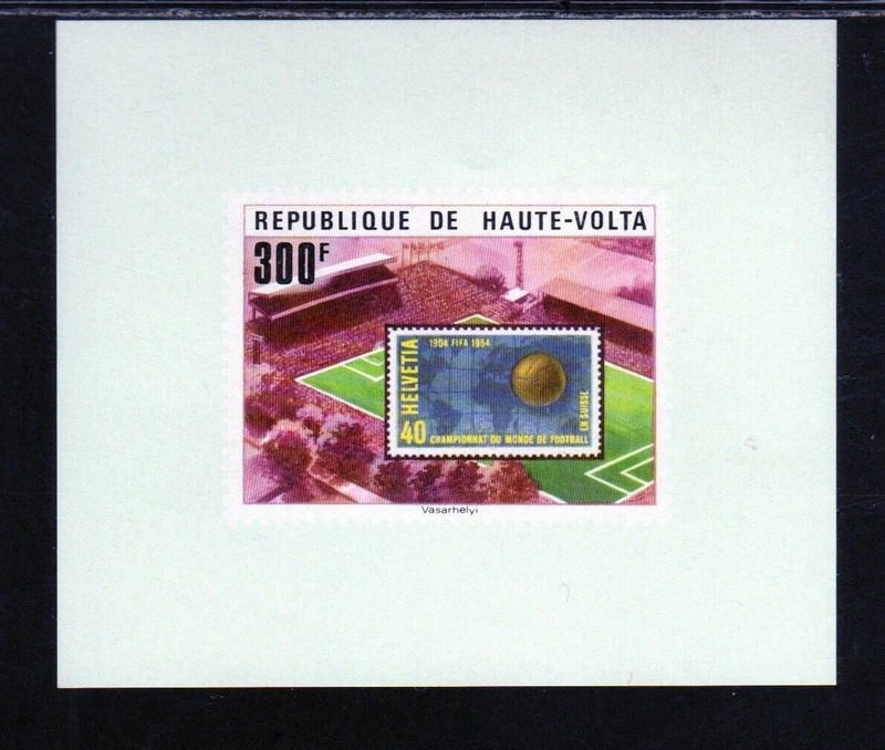 BURKINA FASO #460 1977 300fr WORLD CUP SOCCER MINT VF NH O.G PROOF SHEET