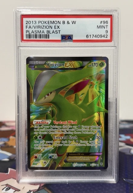 PSA 9 Pokemon Card Virizion EX Full Art 96/101 BW Plasma Blast MINT