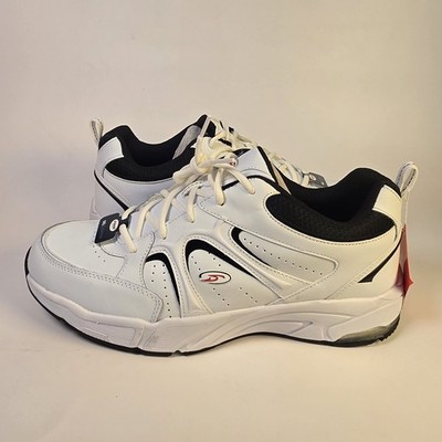 Dr. Scholl's Mens Stability Walker Size 12 XW Extra Wide White Navy Leather NIB
