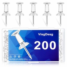 200 Pcs Clear Push Pins Tacks - Thumb Tacks for Bulletin Board, Decorative St...