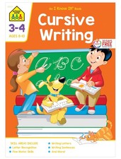 School Zone Cursive Writing Workbook: 32 Pages, 3rd Grade, 4th Grade,... 