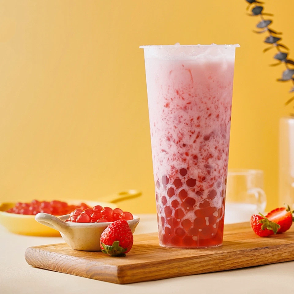 Жемчуг клубничный лопающийся Bursting для десертной начинки Boba Tea 2,76 фунта - Изображение 2 из 4