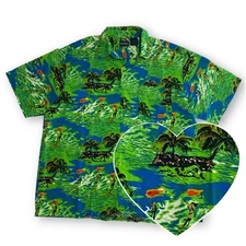 Puritan Vintage Men’s XL Hawaiian Shirt Surfing Samoan Scenic Point Collar