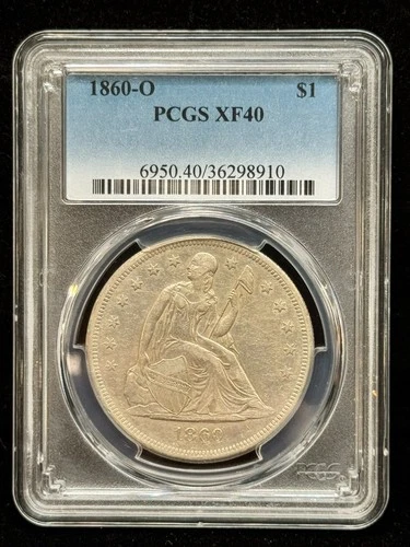 1860 O Seated Liberty Dollar PCGS XF40 ~ Well Struck With Nice Eye Appeal