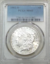 1902-O Morgan Silver Dollar PCGS MS61 White Frosty Luster PQ Just Graded #B228C