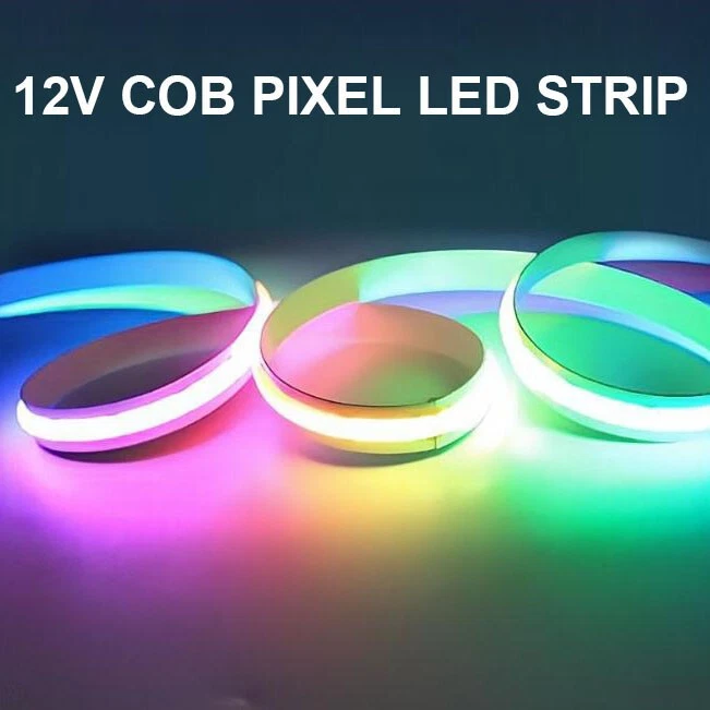 12V 24V WS2811 COB RGB LED Strip IC Addressable Full Color Flexible Tape Light - Image 2 of 4