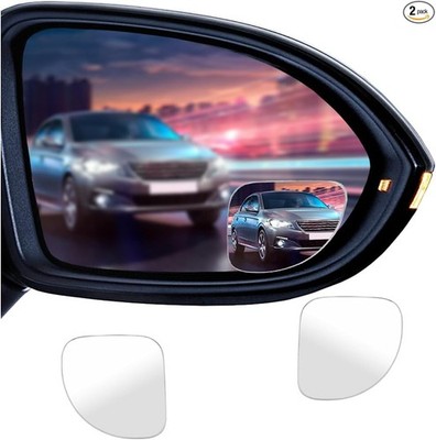 2PCS Blind Spot Car Mirror, HD Glass Rotate Adjustable Car Sid Size: Fan shape