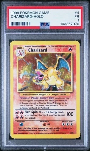1999 POKEMON GAME #4 CHARIZARD-HOLO PSA 1