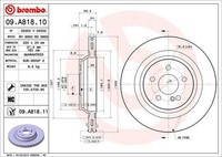 2X Bremsscheibe Hinten Brembo 09A81811 FÜR Mercedes