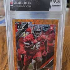 2019 Donruss Optic Orange Scope Prizm #135 Jamel Dean Buccaneers Rookie TGA 9.5