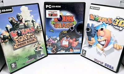 Worms Bundle - Worms: 3D, Worms: Blast & Worms Forts: Under Siege - PC CD-ROM 