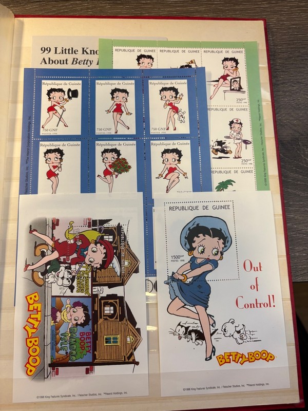 Guinea 2 MNH Sheetlets & 2 MNH Souvenir Sheets Betty Boop Topical