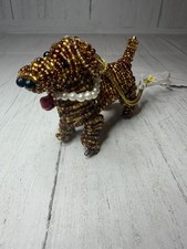 Anthropologie Beaded Dachshund Ornament Hand Beaded Christmas Holiday Decor