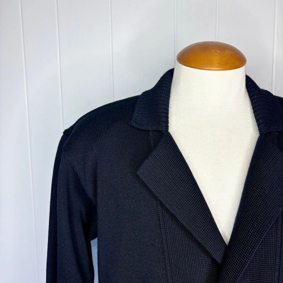 Paul & Shark Yachting Men’s Navy Blue Double Breasted Knit Cardigan Blazer Large - Image 3 of 4