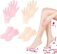 4 Pairs Silicone Socks Gloves Set for Dry 2 Pair & 2 