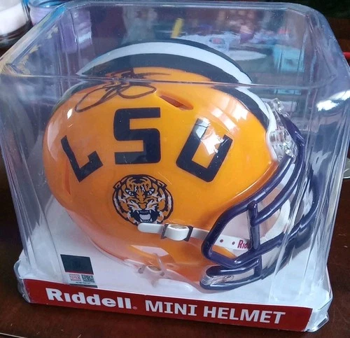 Odell Beckham Jr Autographed LSU Speed Mini Football Helmet - BAS(Signed On Top)