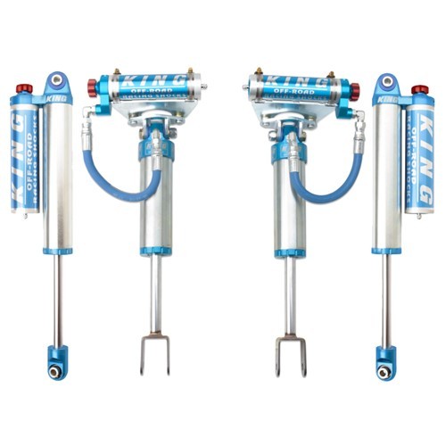 4 King 2.5 Ft/Rr Reservoir Shocks w/ Adj 1-2.5 Lift 2011-2026 GM 2500HD 3500HD