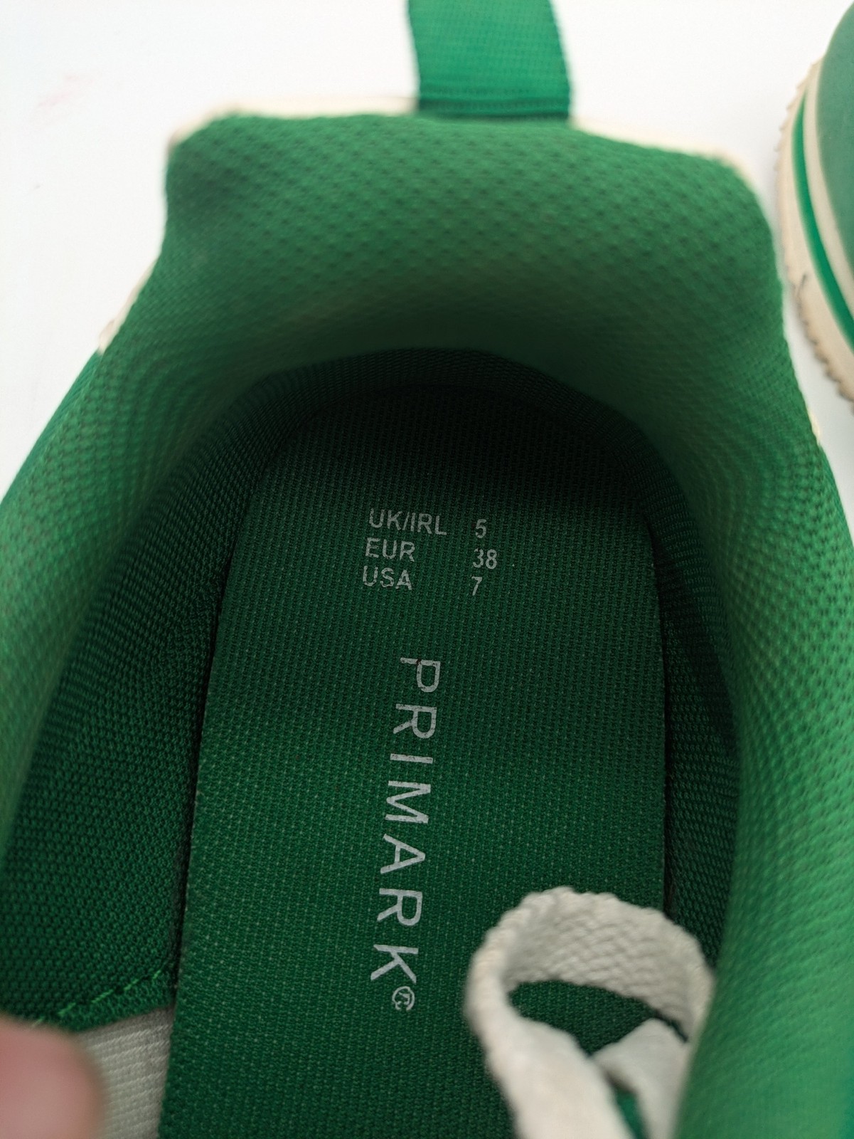 Primark Damen Sneaker Gr 38 Grün Weiß Retro Style Freizeit Turnschuhe Schuhe image 7