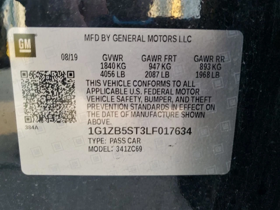 2020 Chevrolet Malibu Rear Right Door Panel Trim Black Used OEM 448619 Foto 3 de 4